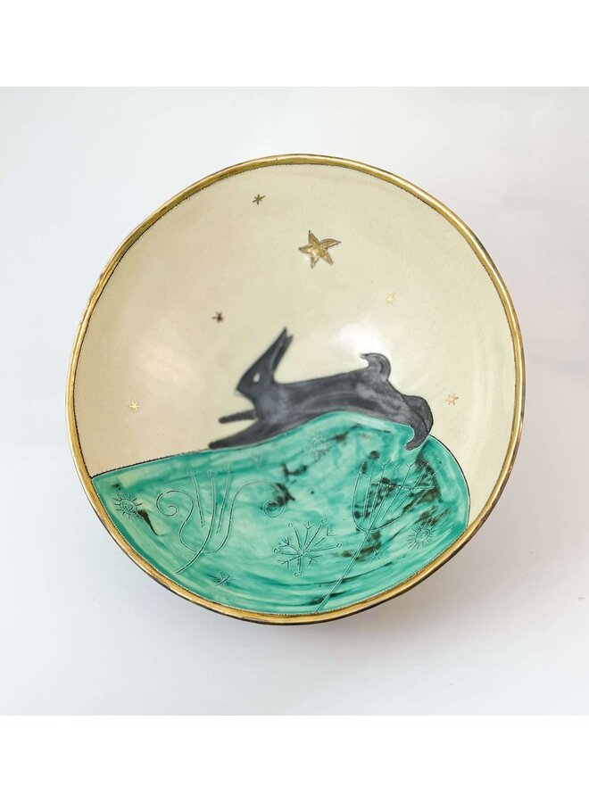 Liebre en una colina con estrellas 57