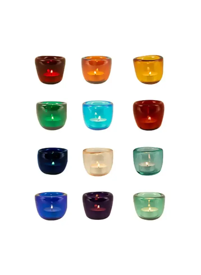 Portavelas de cristal hecho a mano - Violeta