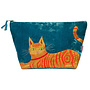 Ginger Cat Cosmetic Applique Velvet Purse 895
