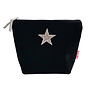 Star Black Felt Cosmetic Purse