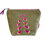 Foxglove Large Velvet Embroidered Cosmetic Purse