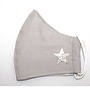 Face Mask Cotton Light Grey with star 295