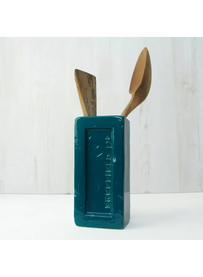 Vase en brique Sheffield bleu sarcelle 35