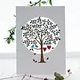 Copy of Heart Shaped Tree Laser cut card Yellow & Green bird