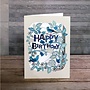 Happy Birthday Blue Laser cut card