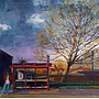 Bus Stop with Figure