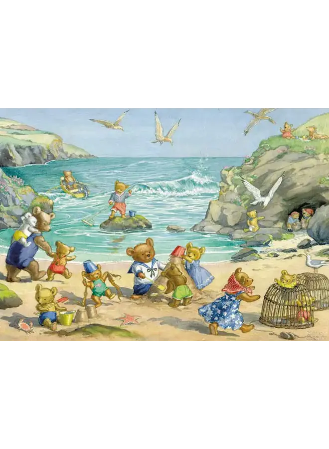 Carte de plage ours en peluche par Molly Brett