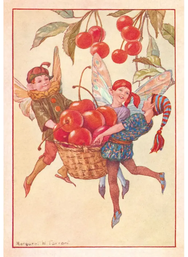 Cherry Fairy Card by Margaret Tarrant