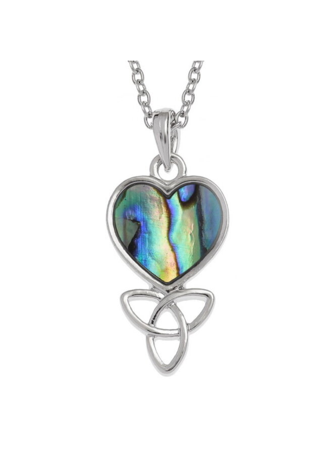 Collar de concha paua con corazón celta