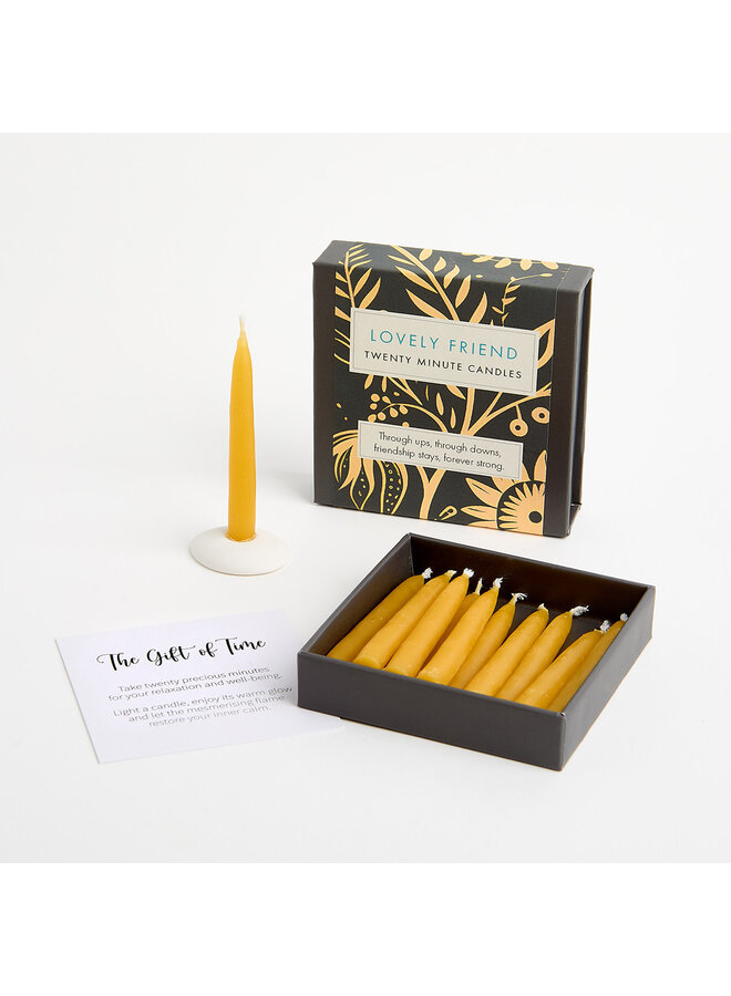 Lovely Friend - Cajita de velas de cera de abejas con soporte de cerámica. 20