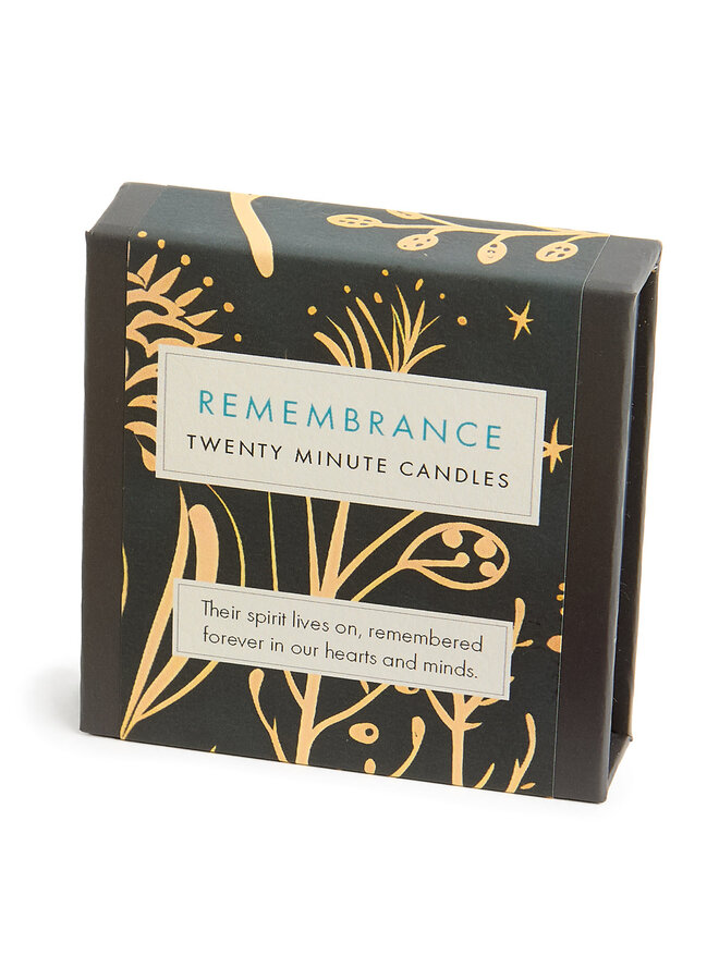Remembrance - Folk Little Box of Beeswax Candles with Ceramic Holder 26
