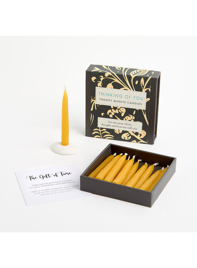 Pensando en ti - Cajita de velas de cera de abejas con soporte de cerámica 30