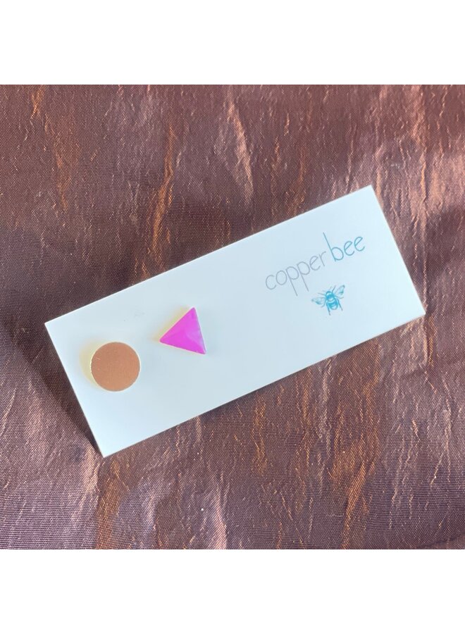 Ohrringe aus Emaille und Messing mit unterschiedlichen geometrischen Mustern, Größe 52