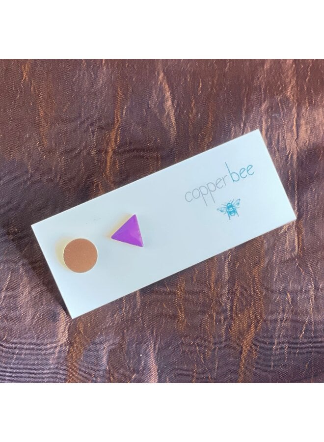 Ohrringe aus Emaille und Messing mit unterschiedlichen geometrischen Mustern, Größe 52