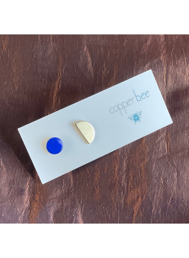 Geo Mismatch Enamel / Brass Earrings 54