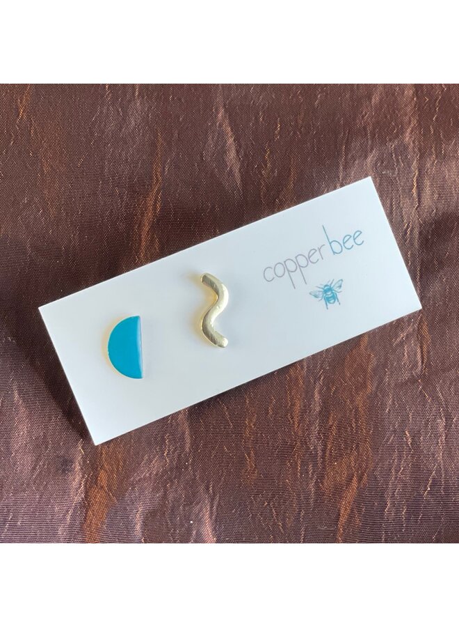 Geo Mismatch Emalj/Mässing Örhängen 56