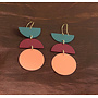 Triple Colour Block Earrings Teal / Peach / Maroon 78