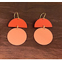 Geometric Drop Earrings Peach & Rust 75