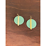 Gold Bar on Disc Drop Earrings Mint 57