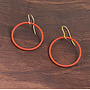 Boucles d'oreilles créoles simples corail 63