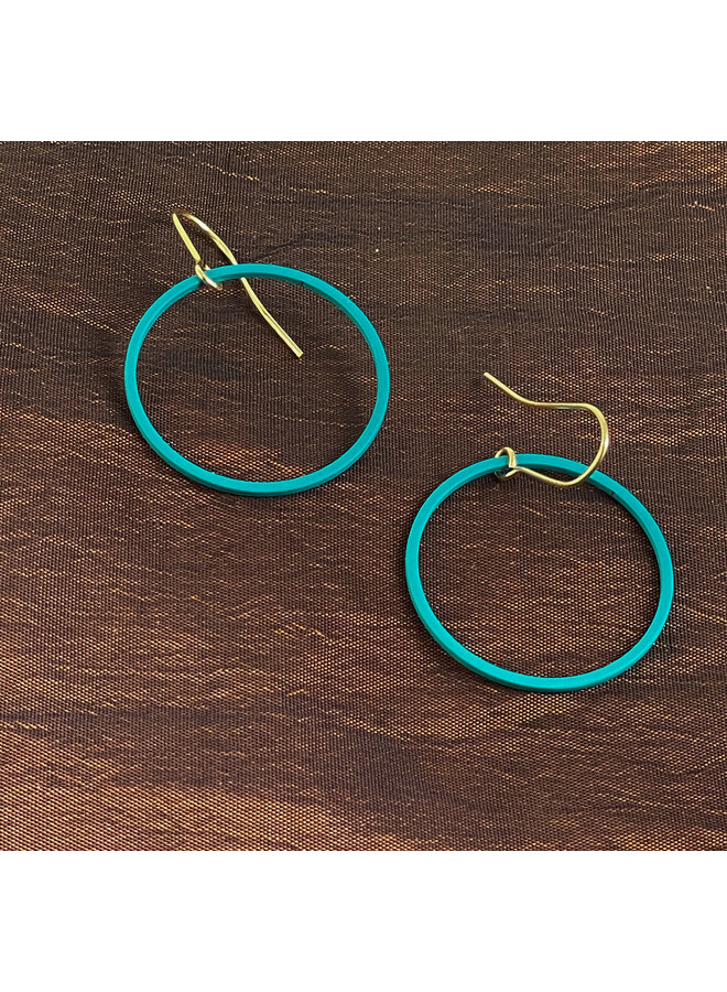Simple Hoop Earrings Turquoise 64