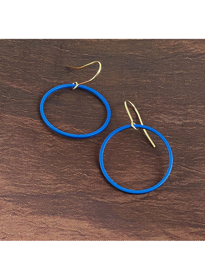 Einfache Creolen, Tintenblau, 65