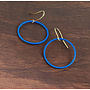 Pendientes de aro sencillos azul tinta 65
