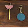 Mismatch statement drop earrings Marine 85