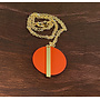 Gold Bar on Disc Colour Necklace Rust 70