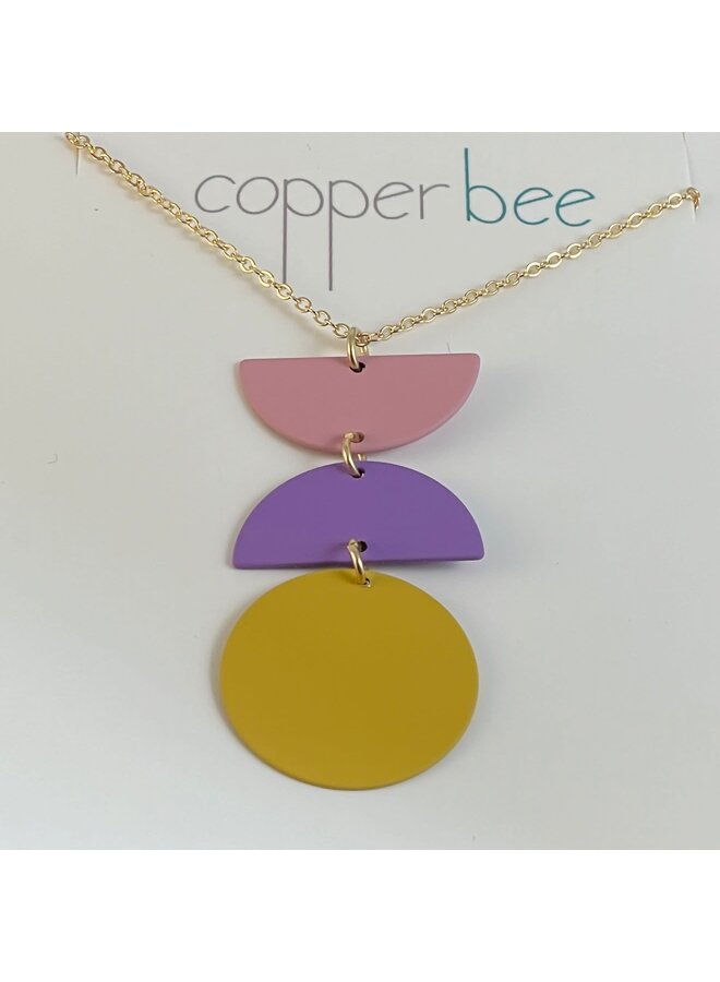 Triple Colour Block Necklace Mustard 79