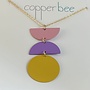Triple Colour Block Necklace Mustard 79