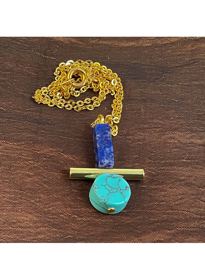 Totem Lapis Lazuli + Turkos Halsband 72