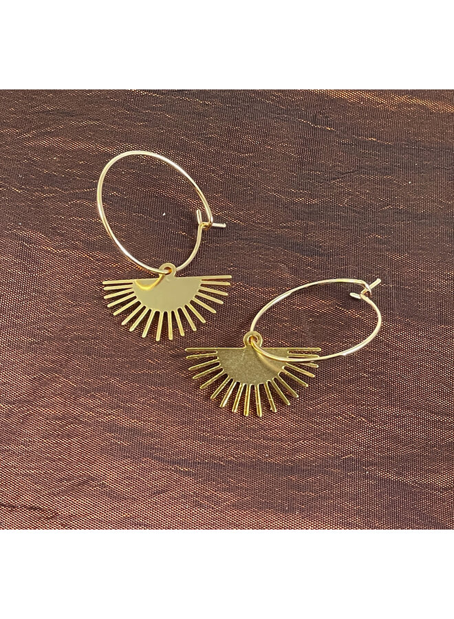 Sunrise/ Sunset Botanical Hoop  Earrings 66