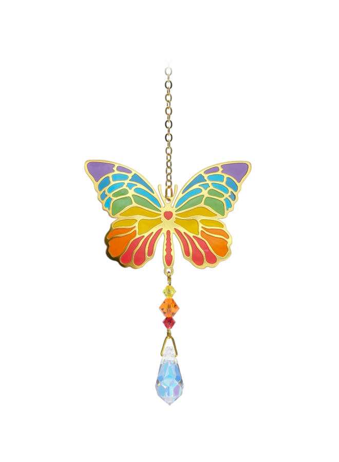 Butterfly Rainbow Crystal Hanging Decoration