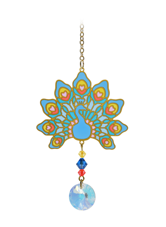 Peacock Majestic Crystal Hanging Decoration
