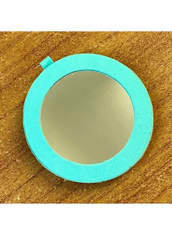 Miroir de poche en velours Fleurs et Abeilles Menthe 17