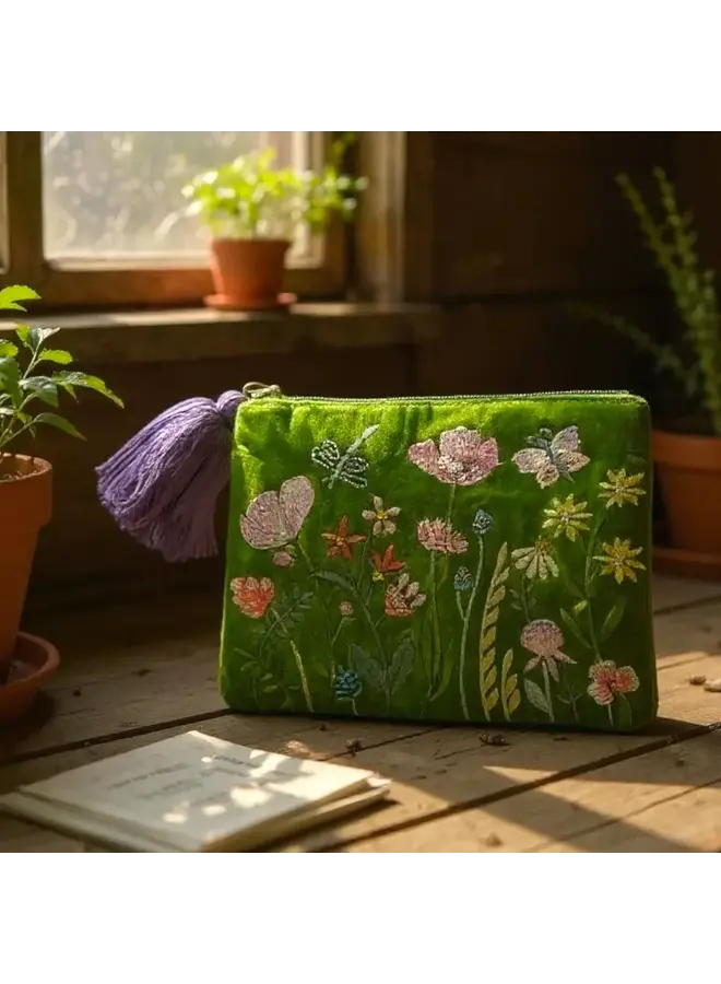 Spring Meadow Velvet Cosmetic Bag 20