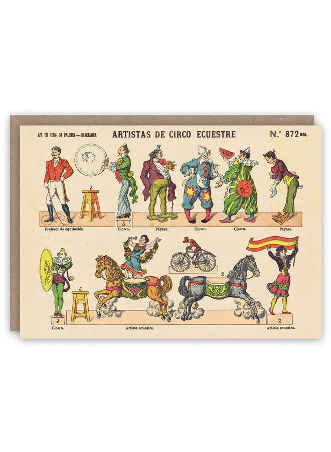 Tarjeta de libro de patrones de actos de circo