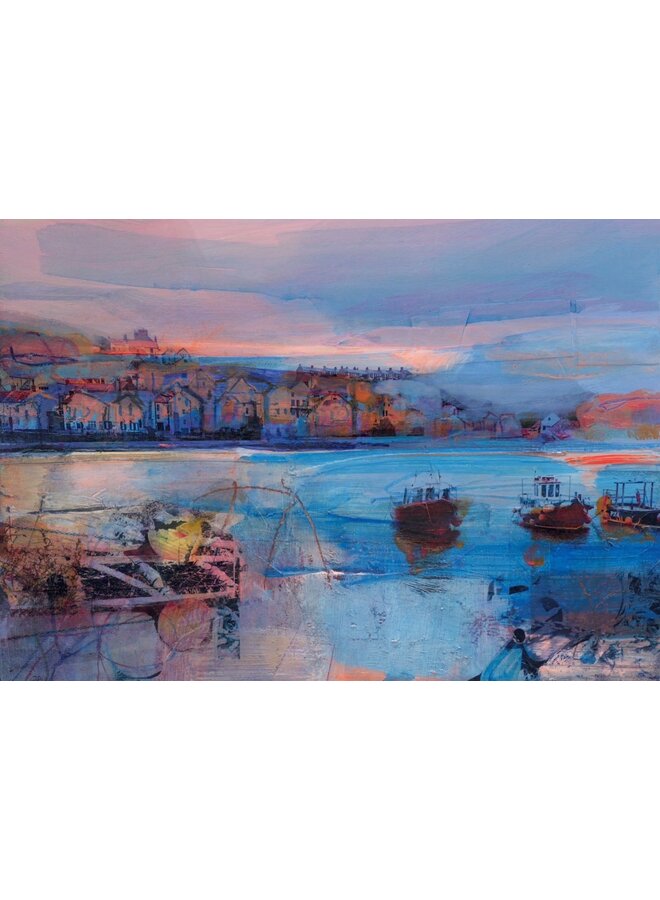 Coucher de soleil depuis la jetée du port de Staithes