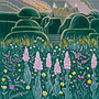 Le jardin de topiaires, carte postale de Great Dixter Square par Annie Soudain