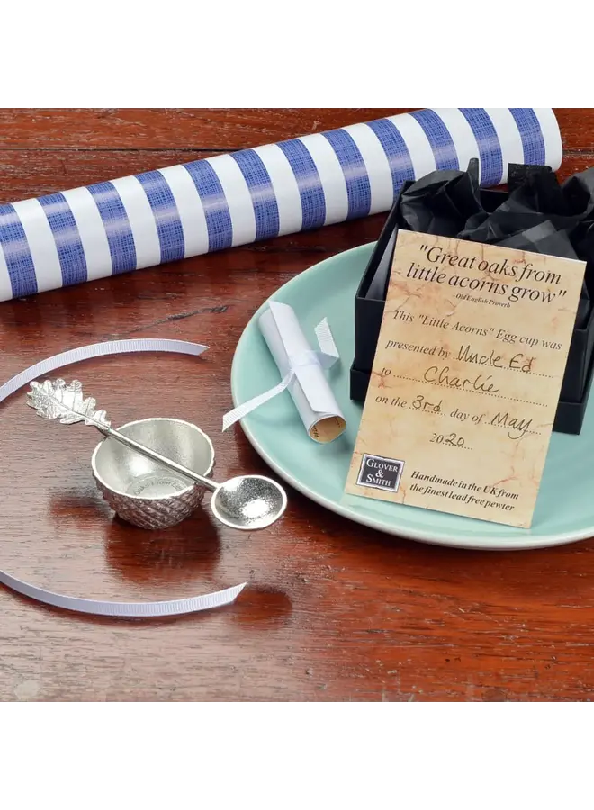 Acorn Egg Cup and Oak Leaf  Spoon - Christening 62