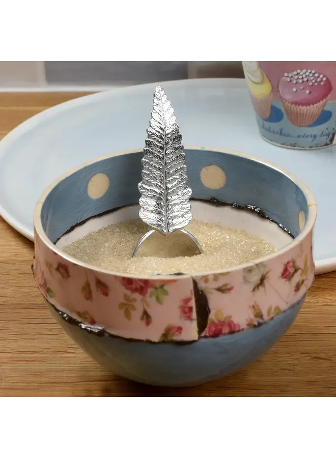 Fern Leaf Contemporary Pewter Tea Caddy Spoon