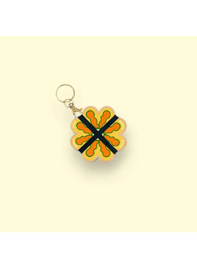 Keyring Flower Press  Green or Yellow 31