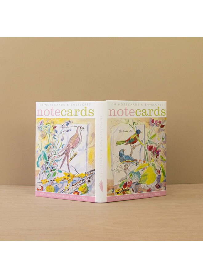 The Painted Finch and Swallow Tail's Hawk Noteards by Emily Sutton