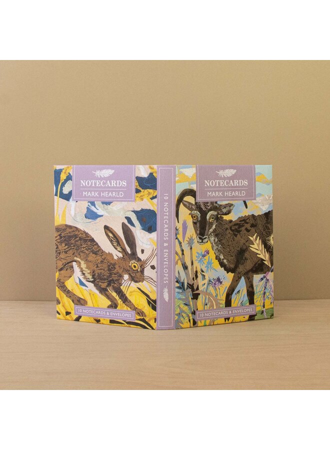 Tarjetas de notas de ovejas y liebres de Soay por Mark Hearld