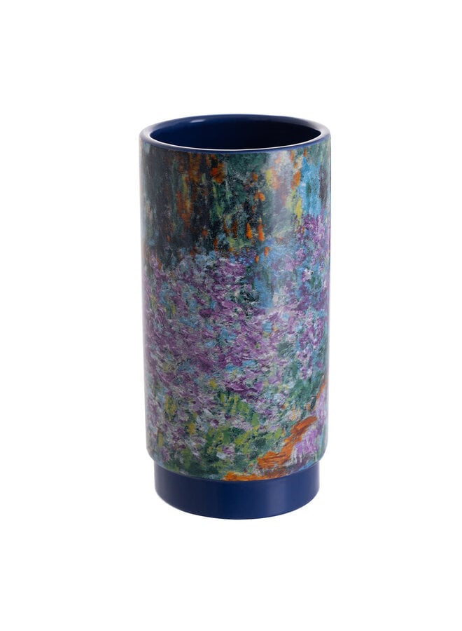 Lirios en el jardín de Monet, maceta cilíndrica mediana de cerámica, 255