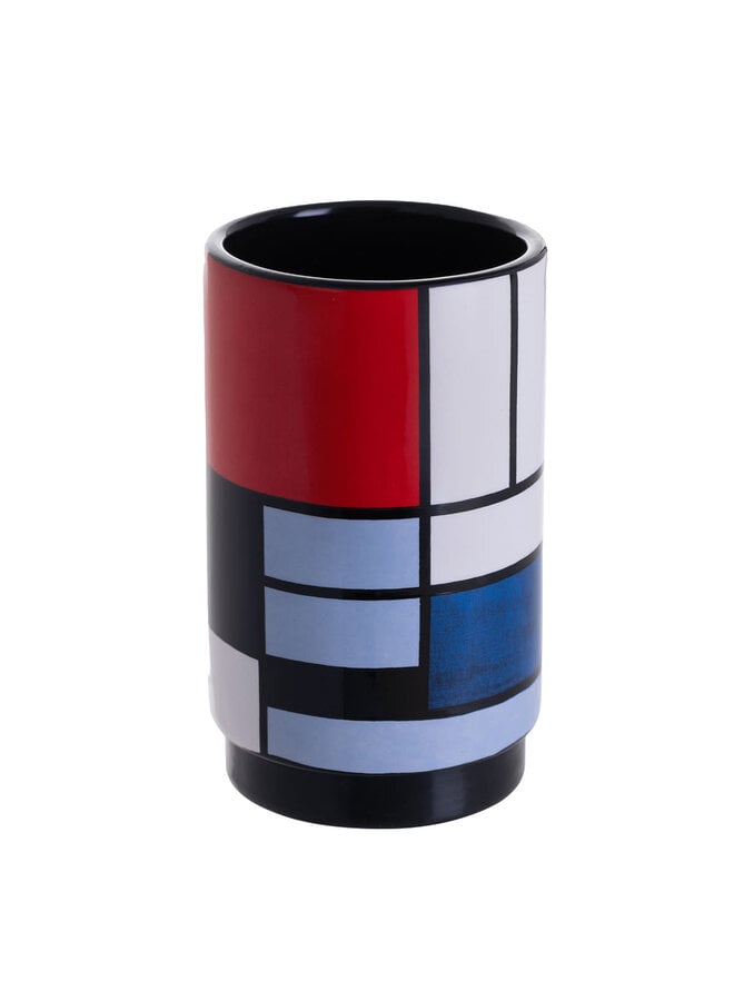Mondrian Composition Liten Cylinderformad Keramisk Kruka 261