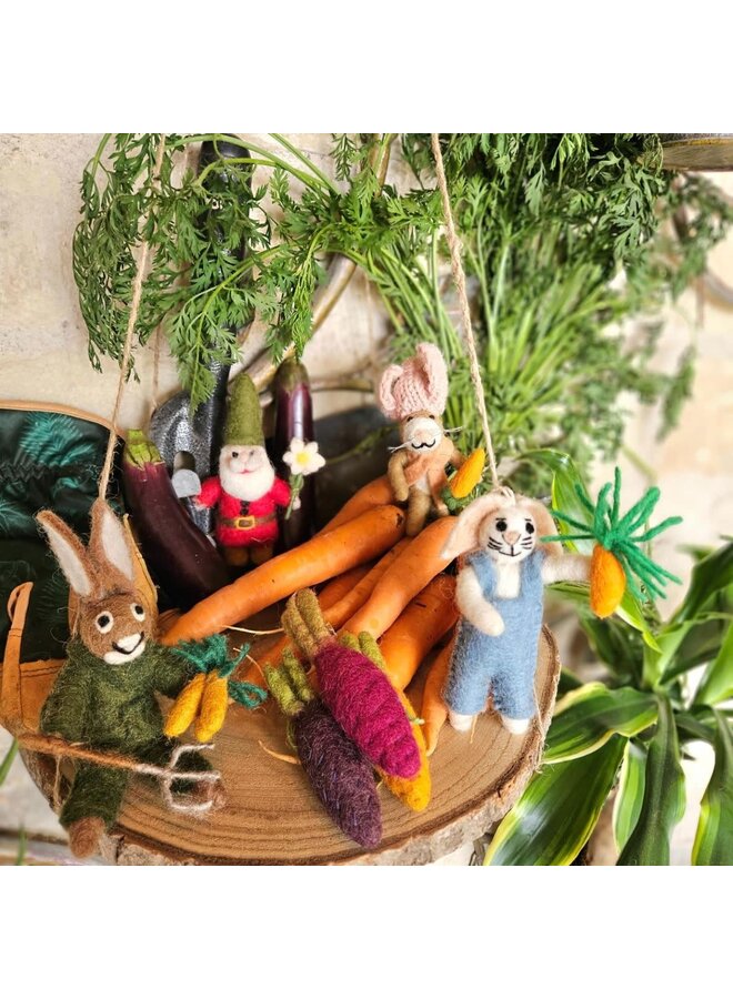 Juego de 3 zanahorias arcoíris para decoración colgante 37