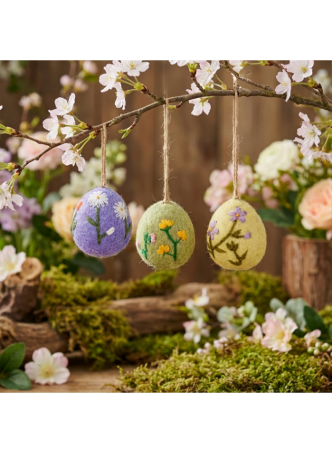 Floral Easter Eggs SINGLE Small Felt