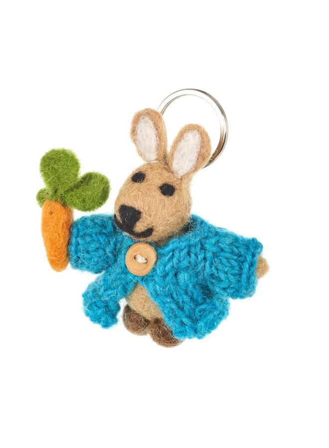 Rabbit in Cardigan Keyring 55